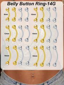 4pcs Small Belly Button Rings 14G 316L Steel Belly Piercing For Women Navel Rings Hypoallergenic Eyebrow Lip Daith Rook Piercing Jewelry 8-18MM - Small Belly Piercing Ring - View 1