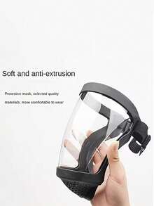 Full Face Transparent Protective Shield, Adjustable Buckle, Unisex Full Coverage Transparent Cycling Windproof Dustproof Face Mask, Windproof Welding Use - Multiple Styles - View 11
