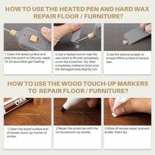 21Pcs Floor Repair Kit With Heat Pen - 11 Colors Laminate Wood Floor Repair Kit Touch Up Marker Hard Wax Linoleum Repair Kit Restore Any Scratches, Stains, Cracks, Hole For Floor, Door, Cabinet - 11 Colors (21 Pcs) - View 3