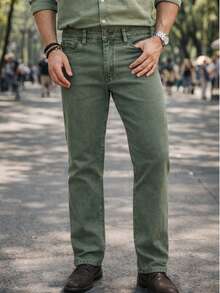 World JSM Silver Men Jeans - Olive Green - View 1