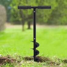 Hand Post Hole Digger - 24'' X 4" Earth Garden Auger Drill - Black - View 1