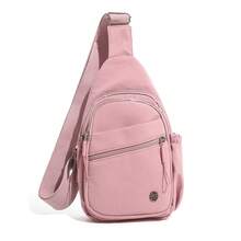Unisex Minimalist Nylon Chest Bag With Water Bottle Pocket, Multiple Zipper Pockets, Adjustable Shoulder Strap Crossbody Waist Bag, Anti-Theft, Sling - Multicolor - View 15