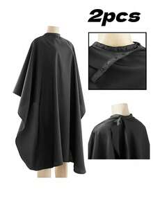 1pc Professional Large Hairdressing Cape With Snap Buttons, Unisex Adult Black Barber Cape, Men's Salon Cape, Waterproof Hair Styling Cape, Hairdresser Long Robe - Multicolor - View 7