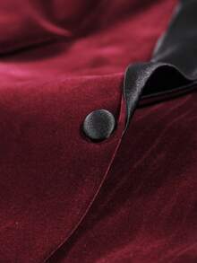 Officeau Men's Slim Fit Groom Wedding Banquet MC Formal Suit Jacket - Burgundy - View 6