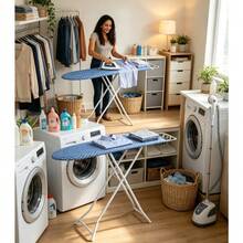 Tabla de planchar plegable altura ajustable superficie engrosada almacenamiento compacto hogar dormitorio lavandería soporte estable fácil guardar - por defecto - Ver 2
