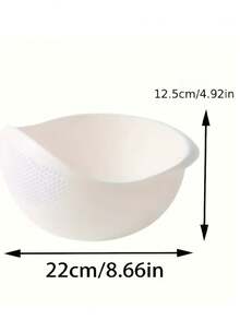 Vegetable Washing & Draining Basket, Creative Plastic Handle Strainer, Practical Multi-Functional Kitchen Tool. Product Features: Large Capacity Streamlined Design, Fast Draining & Storage - Multicolor - View 3