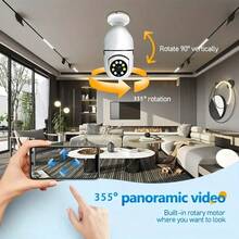 1pc HD Light Bulb Camera, WiFi Wireless Camera, Nanny Cam For Bedroom, Light Bulb Monitoring Camera Socket, 360° Panoramic Camera, Smart Motion Detection Alarm, Light Bulb Camera, Two-Way Audio, Color Night Vision, Pet Camera With Mobile App, Two-Way Talk, Night Vision - White - View 11