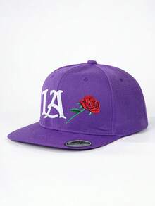 1件刺繡 LA Rose 平帽簷棒球帽，個性化字母刺繡棒球帽，街頭時尚五片帽，戶外防曬休閒帽，春/秋旅行、海灘度假 - 棒球帽 - 查看 20