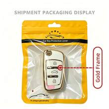 1pc Car Key Case-Edgy Print,Suitable For Audi A3 8P, A6 C6, Q3 8U, A1 8X, Q7 4L, TT 8J, R8 42.Advanced Soft-Touch, Does Not Block Signal, Unisex. - Audi 3 Button Model CA - View 21