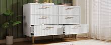 White Sideboard With 6 Drawers - Modern Wall Unit For Bedroom & Living Room In Wood For Dining - 白色 - 查看 6