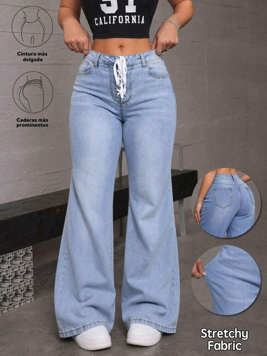 Women Jeans - 淺藍 - 查看 1