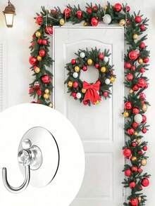 16/8pcs/1pc-Transparent Plastic Suction Cup Hooks, Multi-Functional Traceless Hooks, Strong Load-Bearing, Waterproof, Suitable For Windows, Glass, Shower, Bathroom And Kitchen Walls, Ideal For Daily Use, Holidays, Parties And Carnival Decoration, Christmas Wreath Hooks - Transparent - View 3