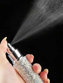 1pc 5ml Perfume Spray Bottle, Rhinestone Decor/With Keychain, Portable Perfume Refill Bottle, Liquid Storage Bottle, Bottom Fill, Self-Pump, Reusable Spray Bottle, Portable Cosmetic Bottle, Suitable For Home Use - Multicolor - View 7