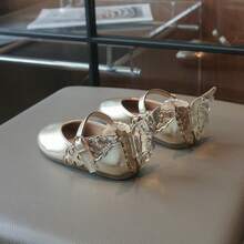 Girls' French Gentle Style Butterfly Wing Princess Mary Jane Shoes, Party Gathering Ballet Performance Shoes - Gold - View 5