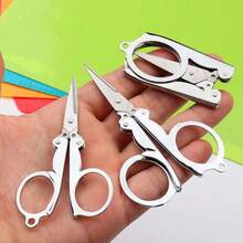 3pcs Portable Mini Folding Metal Scissors Set, Keychain Design, Compact Pocket Scissors For Travel, DIY, Paper, Thread, Embroidery Cutting Tools, Random Color, Individually Packaged - 3-pack - View 7