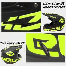 Helm Motor Off-Road Unisex, Helm Full Face untuk Semua Musim, Cocok untuk Motor Off-Road, Sepeda Gunung, Sepeda Downhill, Skuter, Sepeda Motor, Helm Pelindung untuk Berkendara, Dilengkapi dengan Kacamata Motor. - Hijau H - View 6
