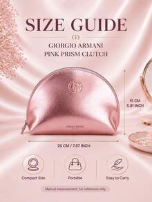 Giorgio Armani Armani Pink Prism Makeup Bag, Zipper Closure Design, Spacious, Waterproof And Stain-Resistant Fabric, Lightweight And Portable, Suitable For Travel, Versatile Storage - Pink - View 11