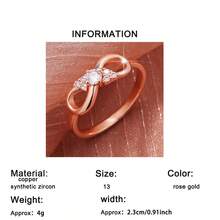 1pc Elegant Romantic Infinity Loop Ring, Perfect For Proposal, Valentine's Day, Birthday, Anniversary Surprise And Daily Wear - Rose Gold - View 11