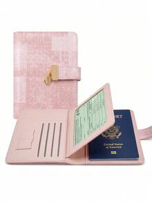 Pomelo Best Pink Plaid RFID Blocking Passport Cover Multi Card Slot Travel Wallet For Women, Passport Holder - Multicolor - View 1
