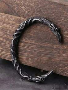 1PC Fashion Men's Bracelet, Nordic Viking Mythology Raven Theme Men's Bracelet, Men's Party & Daily Accessory, Gift - Open Bracelet - View 1