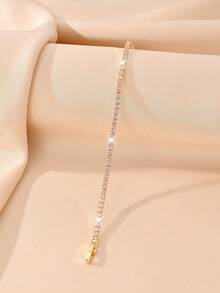 Edelstahl Rosegold Tennis Armband, abwechselnd rosa und weiße kubische Zirkonia eingelegt, verstellbarer Schiebeverschluss, geeignet für Hochzeit, Brautjungfer, Gala, Geburtstag, Valentinstag, Jahrestag, Weihnachten, Muttertag, Neujahr, Verlobung, Abschlussfeier von Frauen - Gold - Übersicht 5