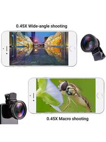 Phone Lens, Phone Camera Lens, Lens Kit, 0.45x Wide-Angle Lens And 12.5x Macro Lens, Phone Wide-Angle Macro Clip-On Lens, Phone Camera Lens Kit, Phone Camera Lens Kit For IOS And Android Smartphones, Tablets, Compatible With Android Phones, Creative Photography Phone Accessories For Summer Vacation Travel - Lens - View 3