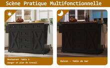 Multifunctional Folding Sideboard Black In Wood For Dining Room And Living Room - 黑色 - 查看 4
