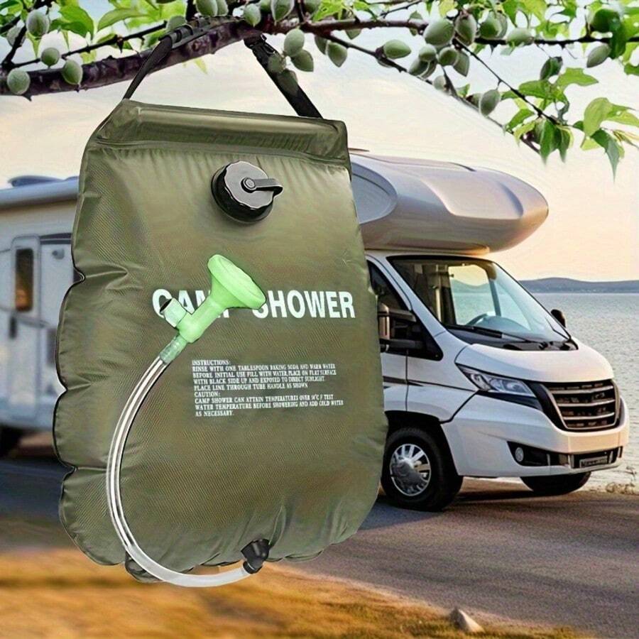 1pc 5.28 Gallon Portable Camping Shower Bag - Durable Outdoor Shower With Adjustable Hose, Lightweight And Easy To Store, Perfect For Camping, Beach, RV And Backyard Use, Enjoy Shower Anytime, Camping Shower | Adjustable Hose Shower | Durable PVC Material, Camping Shower Bag