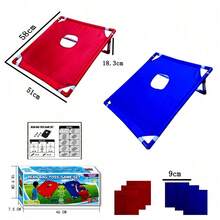 This Set Includes 6 Beanbags, A Red Or Blue Corn Hole Game Board, And A Gift Box. Random One,It's Suitable For Outdoor Parties, Backyard Camping, Indoor Gatherings, Or Beach Patio Entertainment. An Ideal Choice For Holiday Gifts And Party Supplies - Blue - View 8