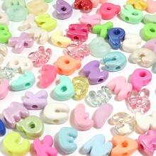 20/30 piezas de cuentas de letras de dibujos animados de colores mixtos aleatorios con agujero grande, cuentas sueltas lindas para pulseras DIY, collares, colgantes de teléfono y decoración de bolígrafos escolares - Cuentas de letras de dibujos animados con agujero grande - Ver 6