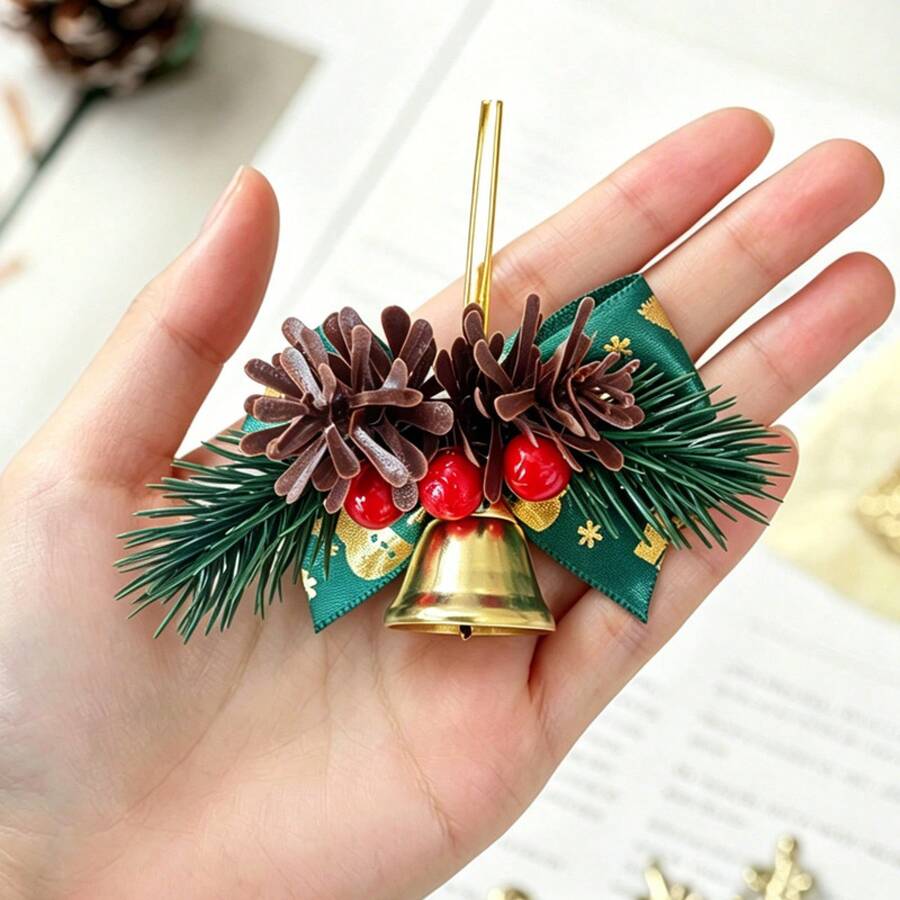 New Christmas Red Fruit, Pine Needle, Bow Accessories Gift Box, Garland, Pine Branches, Bells, Christmas Tree Decoration Pendants JLCE