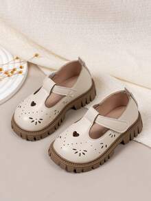 2026 Spring/Summer New Girls' Soft Sole Princess Shoes, Toddler Solid Color Korean Style Casual Shoes, Comfortable Versatile For Outdoor - Beige - View 2