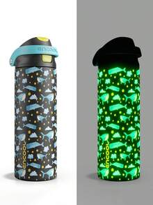 Meoky 24oz Stainless Steel Insulated Water Bottle, 2-in-1 Straw & Spout Lid, Leakproof Vacuum Tumbler, Double Wall Travel Mug, Fits Car Cup Holder for Gym, Office, Travel & Outdoor - 星空鯨(夜光) - 查看 10