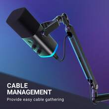 XLR/USB 電競麥克風套組，動圈式電腦麥克風，適用直播播客，附 BM88 懸臂支架、靜音按鈕、耳機插孔，適合錄音與配音——FIFINE TAM8 - 黑色 - 查看 7