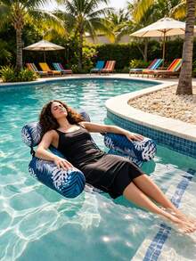 Leaf Design Floating Lounge Chair, Heavy Duty Inflatable Pool Float For Adults, Tropical Style Inflatable Pool Lounge Chair, Adult Inflatable Pool Float, Portable Summer Lake, Beach And Pool Party Float - Multicolor - View 3