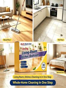 jakehoe 30 Tablet Pembersih Lantai Multi-Efek, Lembaran Pel Konsentrat untuk Penggunaan Rumah Tangga, Pembersihan Mendalam dan Penghilangan Kerak, Mengkilap dan Berkilau, Aroma Segar, Cocok untuk Dapur, Kamar Tidur, Keramik, Lantai Kayu dan Berbagai Permukaan - beraneka warna - View 2