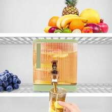 4.5L Water Juice Drink Dispenser With Spigot, Water Drink Beverage Dispenser Containers Plastic Clear Water Jar Dispenser For Home Indoor Outdoor [A Good Gift For Family And Friends] - Green - View 4