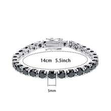 emejewe 1D VVS1 Moissanite Tennis Bracelet, Original S925 Sterling Silver Plated With White Gold, Comes With GRA Certificate, Unisex - Black - View 22