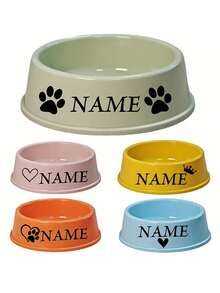 Customizable Pet Name Plastic Pet Bowl, Suitable For Dogs And Cats, Easy To Clean, Ideal Pet Memorial Gift - Multicolor - View 9