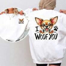 1件/2件/3件「吉娃娃版 I Woof You」!適用於T恤、衛衣、枕頭、背包和托特包,理想的節日禮物、節日禮物專案 | 節日設計 | 耐用印刷 - 多色 - 查看 6