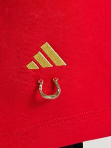 Adidas Women's NYR HOODY SWEAT Knit Collarless Sweatshirt KH2694 - Red - View 5