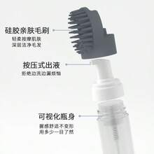 多功能矽膠寵物洗澡刷，內置液體分配器，自動泡沫噴霧理毛刷，適用長毛與短毛犬貓 - 灰色 - 查看 3