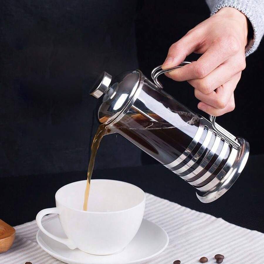 Prensa Francesa De Vidrio Y Acero Inoxidable / Jarra De Infusión De Té Y Café / Prensa Francesa De 3 Tamaños / Jarra De Café De Filtro Reutilizable - 350 ml - Ver 1