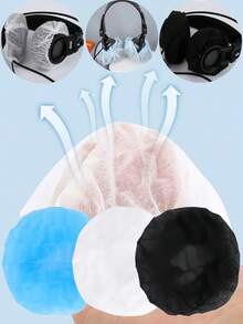 10pcs,30PCS Disposable Earphone Covers,Non-Woven Fabric Headphone Covers For Internet Cafe,Gaming Hotel,Aviation Headset,Dust-Proof,Sweat-Proof,Effectively Reduce Earphone Wear - A - View 5