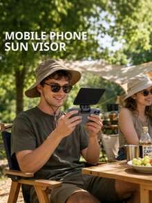 Foldable Clip On Phone Sun Shade,Universal Adjustable Cell Phone Sun Visor Clip, Anti Glare Phone Screen Shade For Car Navigation Cycling Fishing Driving Outdoor Smartphone Sun Shield - Black - View 6