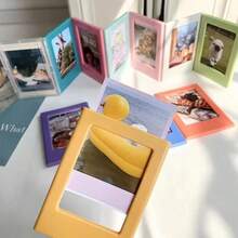 1pc/Set Magnetic Photo Frame, Reusable Magnetic Photo Wall For Instant Camera Photos, Suitable For Fridge, Office Desk, Whiteboard Decoration, Mini Desktop Photo Frame, Designed For Instant Camera Photos, Easily Display Your Precious Memories, Ins Style, Mini 3-Inch Magnetic Frame For Instant Camera Mini Photos, Fridge Magnet, Office & Kitchen Decor - Multicolor - View 8