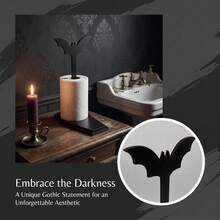 1/3pcs Creepy Gothic Bat Coffin Wooden Napkin Holder, Black Drill-Free Reusable Tissue Organizer, Indoor Bathroom Desktop Decor, Halloween Haunted House Trick Or Treat DIY Party Home Decor Gift - Napkin Holder - View 4