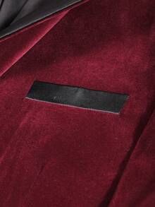 Officeau Men's Slim Fit Groom Wedding Banquet MC Formal Suit Jacket - Burgundy - View 4