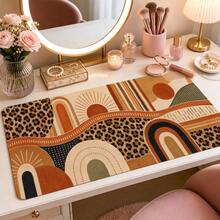 Boho Leopard Patchwork Extended Mouse Pad, Warm Abstract Large Desk Pad For Keyboard And Mouse, Home Office Computer Mat, Stylish Desk Accessories Gift - View 4