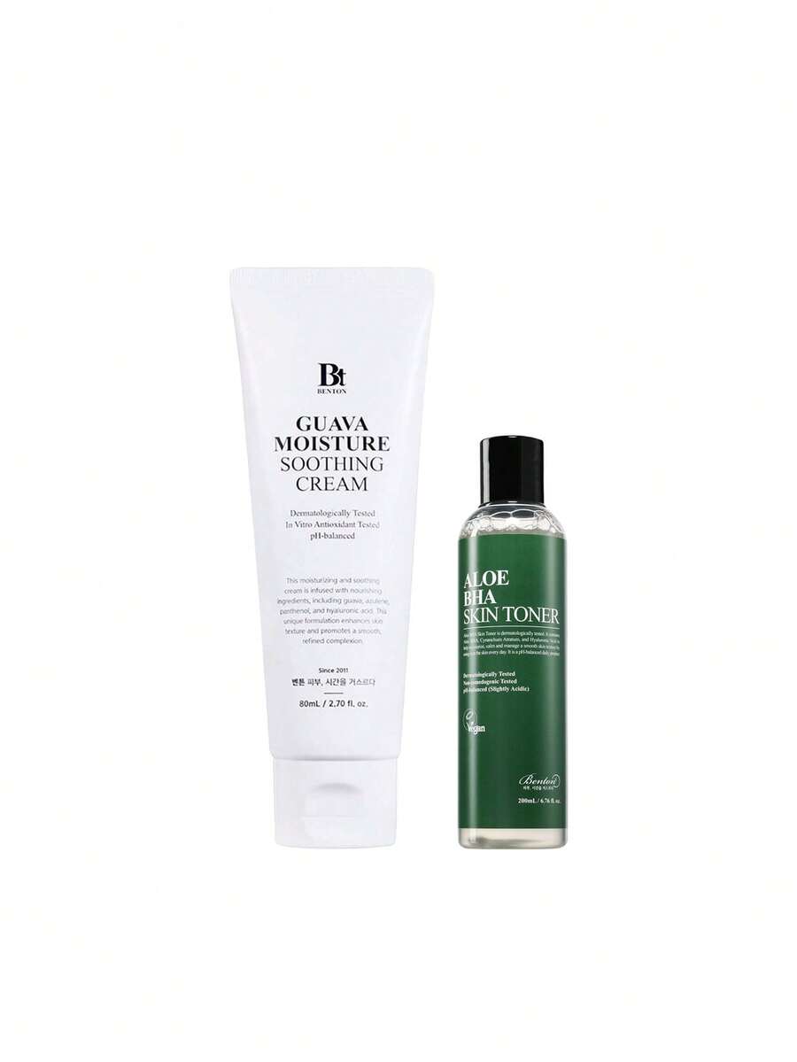 Benton [Bundle] Guava Moisture Soothing Cream 80 Ml + Aloe Bha Skin Toner 20 Ml - Guava Moisture+Aloe BHA - View 1
